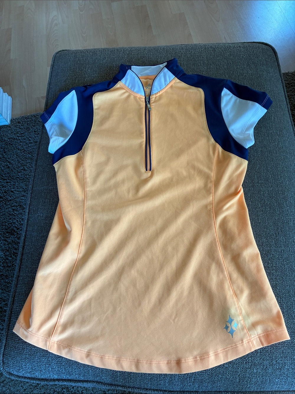 Jofit Orange and Navy Short Sleeve Athletic Tee